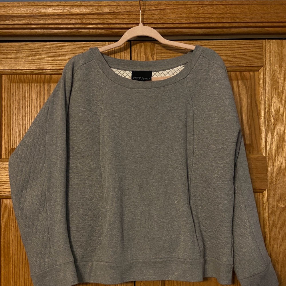 Cynthia Rowley Gray Crew Neck Sweater Relaxed Fit